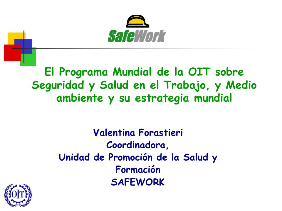El Programa Mundial de la OIT sobre Seguridad y Salud en el Trabajo, y Medio ambiente y su estrategia mundial