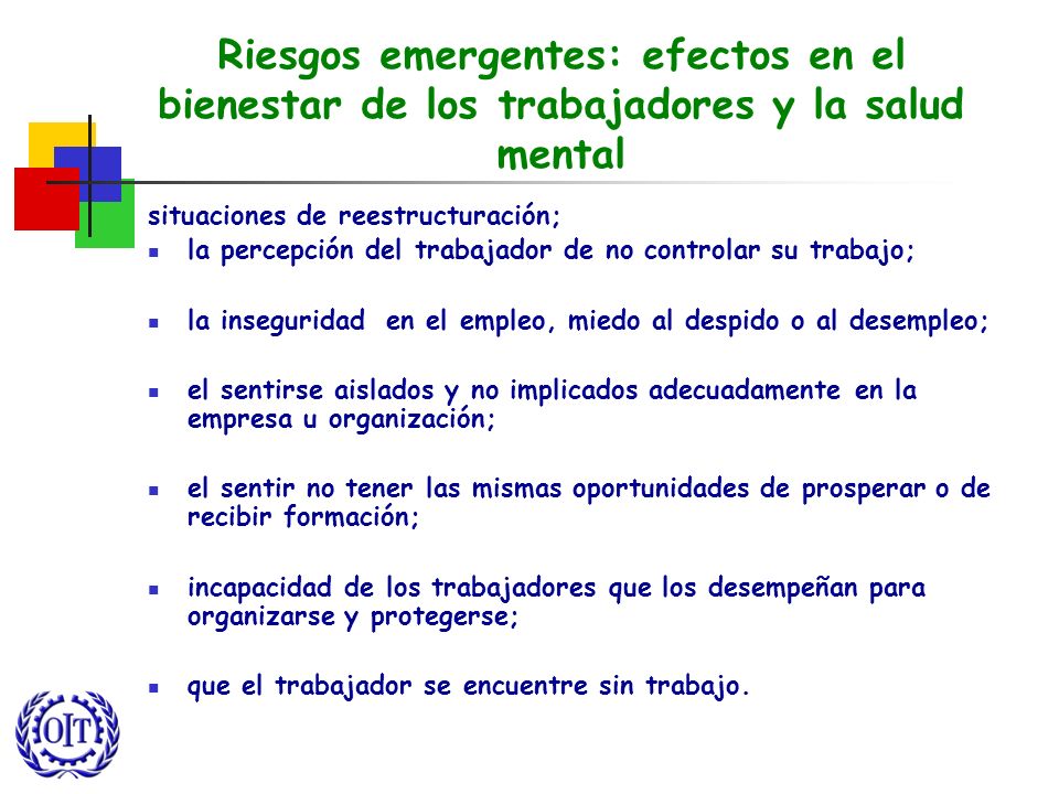 Riesgos emergentes: efectos en el bienestar de los trabajadores y la salud mental
