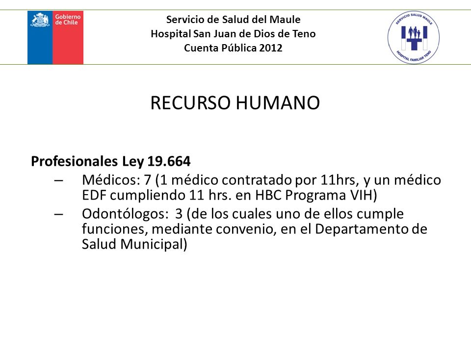 Servicio de Salud del Maule Hospital San Juan de Dios de Teno