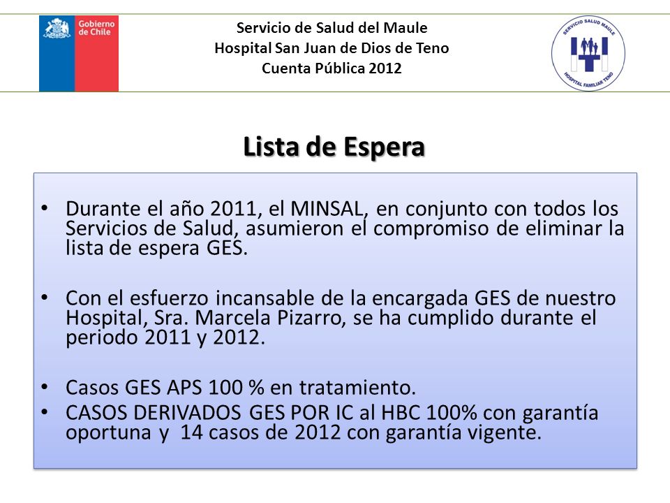 Servicio de Salud del Maule Hospital San Juan de Dios de Teno