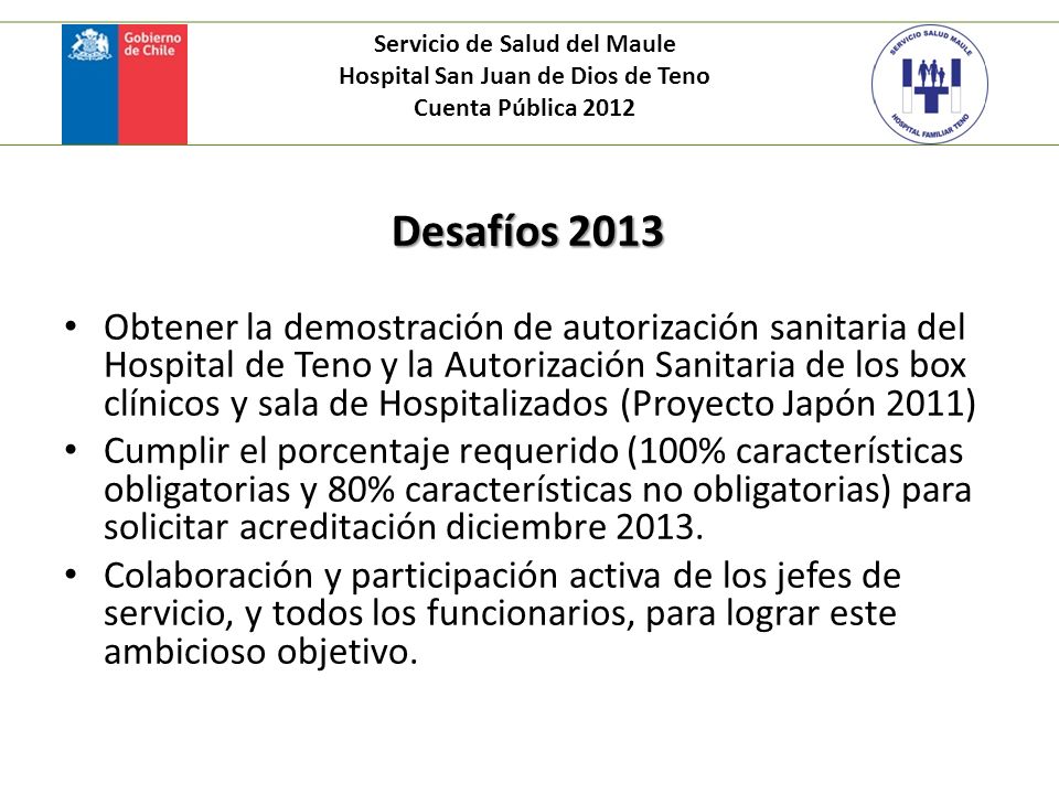 Servicio de Salud del Maule Hospital San Juan de Dios de Teno