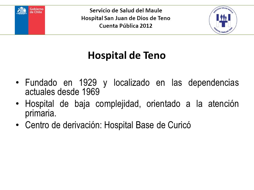 Servicio de Salud del Maule Hospital San Juan de Dios de Teno