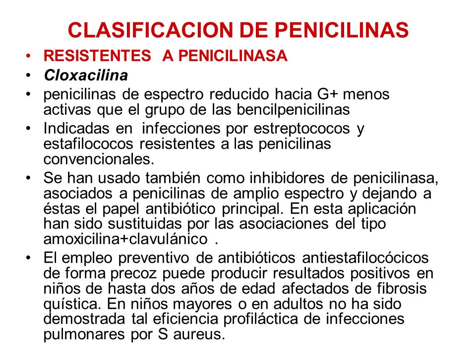 CLASIFICACION DE PENICILINAS