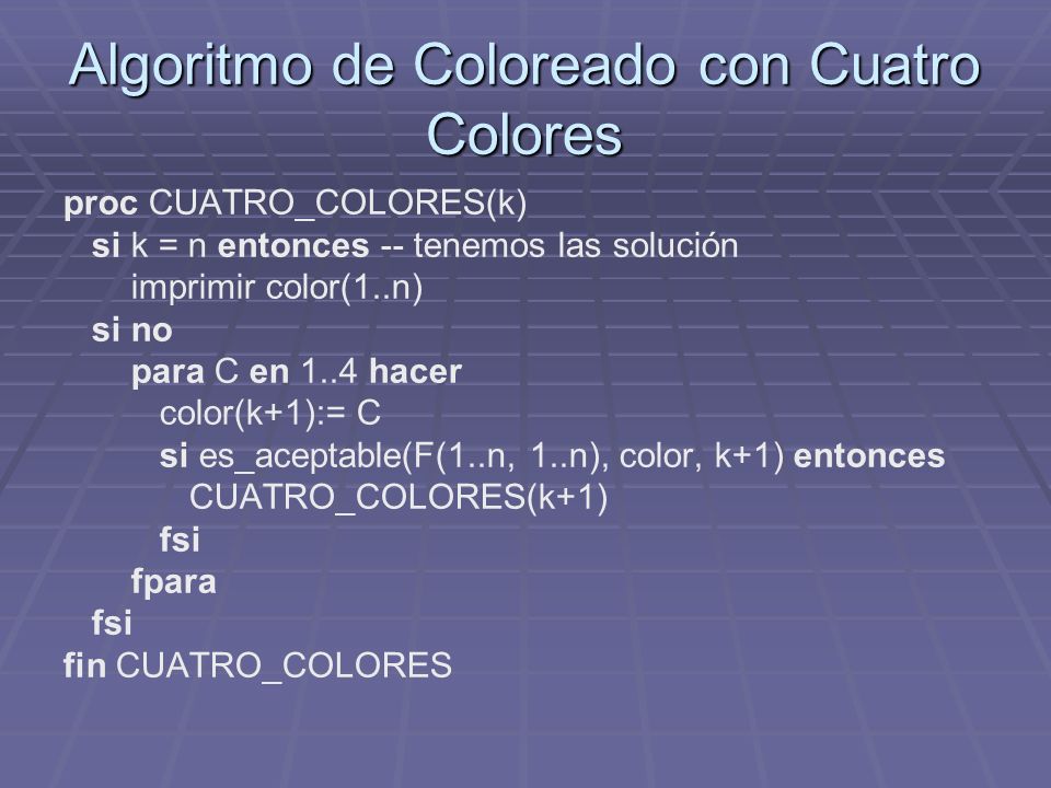 Algoritmo de Coloreado con Cuatro Colores