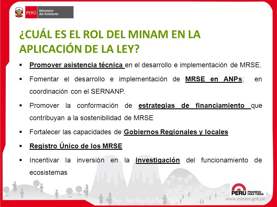 ¿CUÁL ES EL ROL DEL MINAM EN LA APLICACIÓN DE LA LEY
