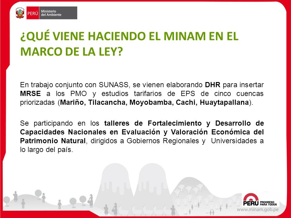 ¿QUÉ VIENE HACIENDO EL MINAM EN EL MARCO DE LA LEY