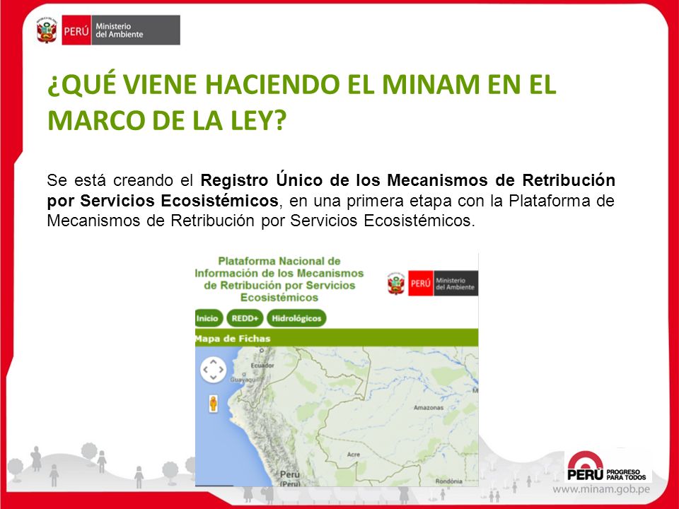 ¿QUÉ VIENE HACIENDO EL MINAM EN EL MARCO DE LA LEY