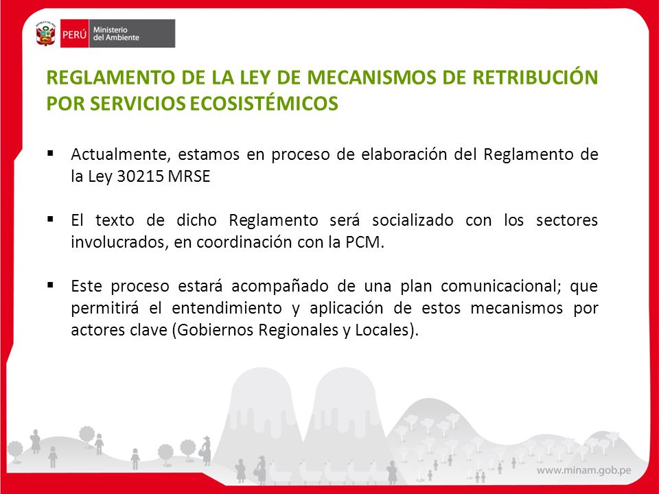 REGLAMENTO DE LA LEY DE MECANISMOS DE RETRIBUCIÓN POR SERVICIOS ECOSISTÉMICOS