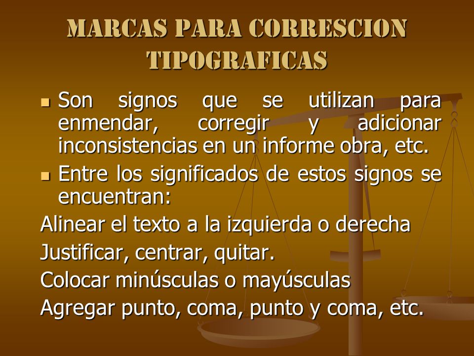 MARCAS PARA CORRESCION TIPOGRAFICAS