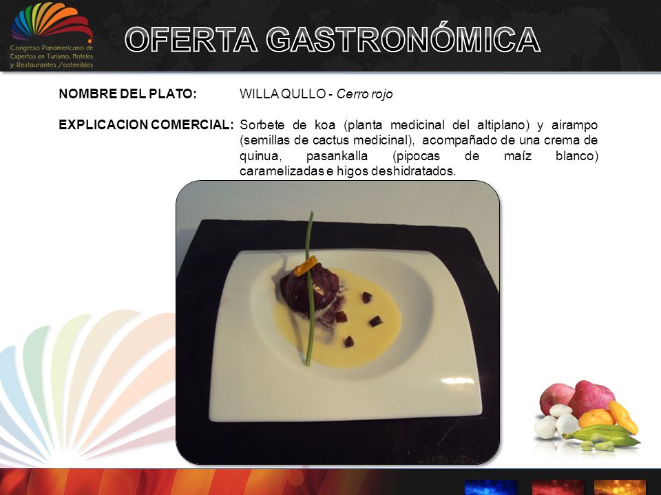 OFERTA GASTRONÓMICA NOMBRE DEL PLATO: WILLA QULLO - Cerro rojo
