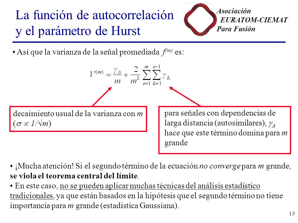 La función de autocorrelación y el parámetro de Hurst