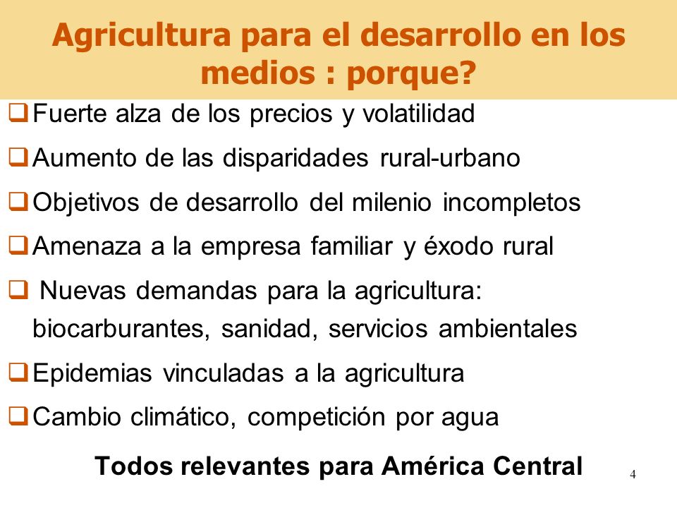 Agricultura para el desarrollo en los medios : porque