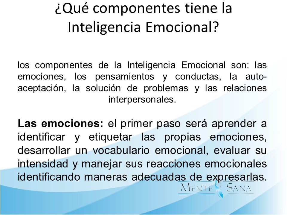 ¿Qué componentes tiene la Inteligencia Emocional