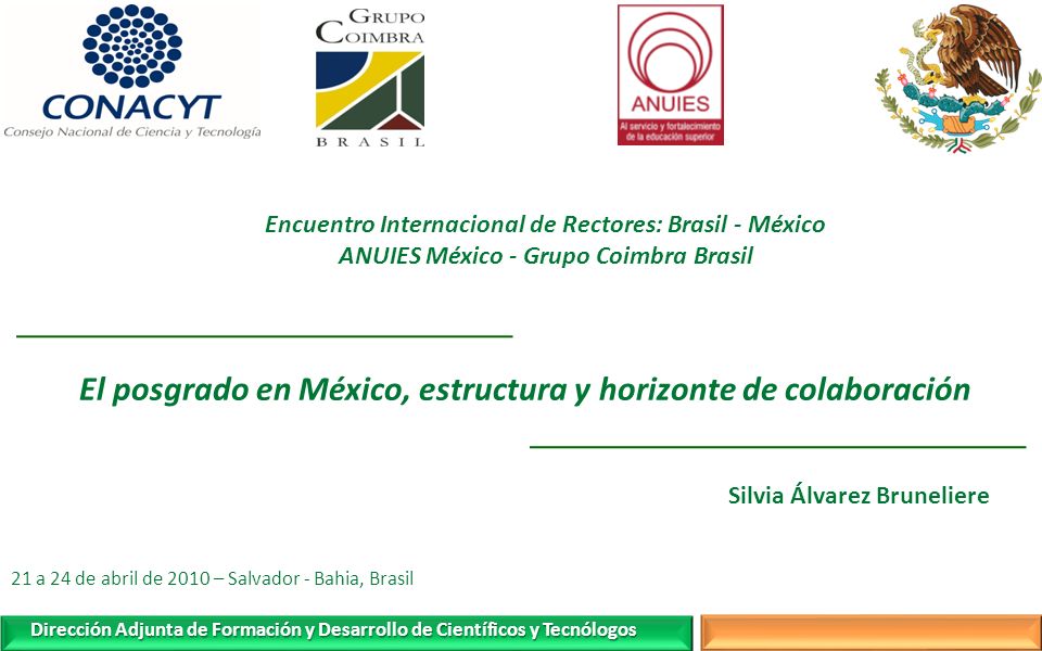 El posgrado en México, estructura y horizonte de colaboración