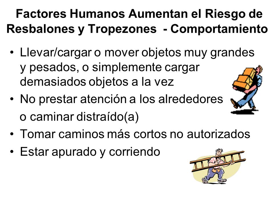 Factores Humanos Aumentan el Riesgo de Resbalones y Tropezones - Comportamiento