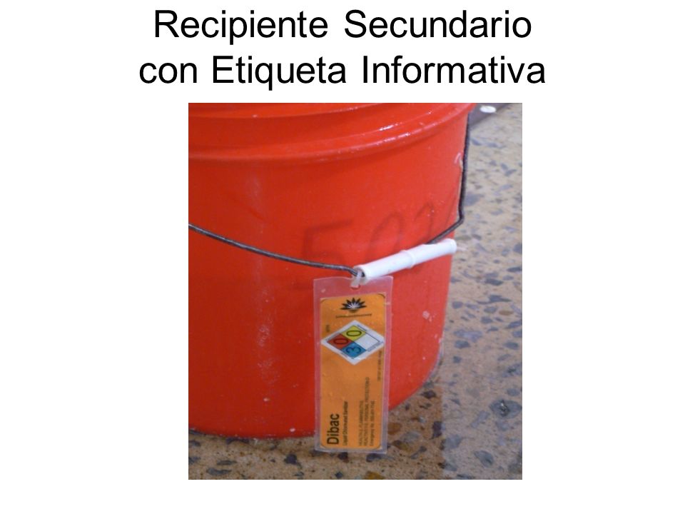 Recipiente Secundario con Etiqueta Informativa