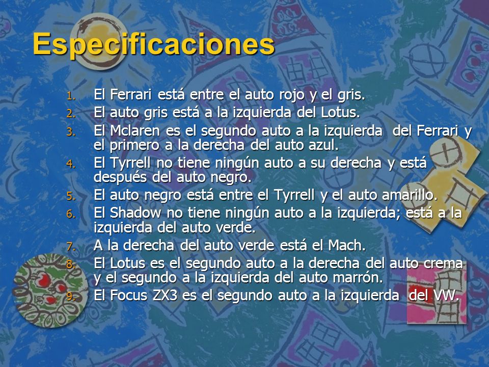 Especificaciones El Ferrari está entre el auto rojo y el gris.