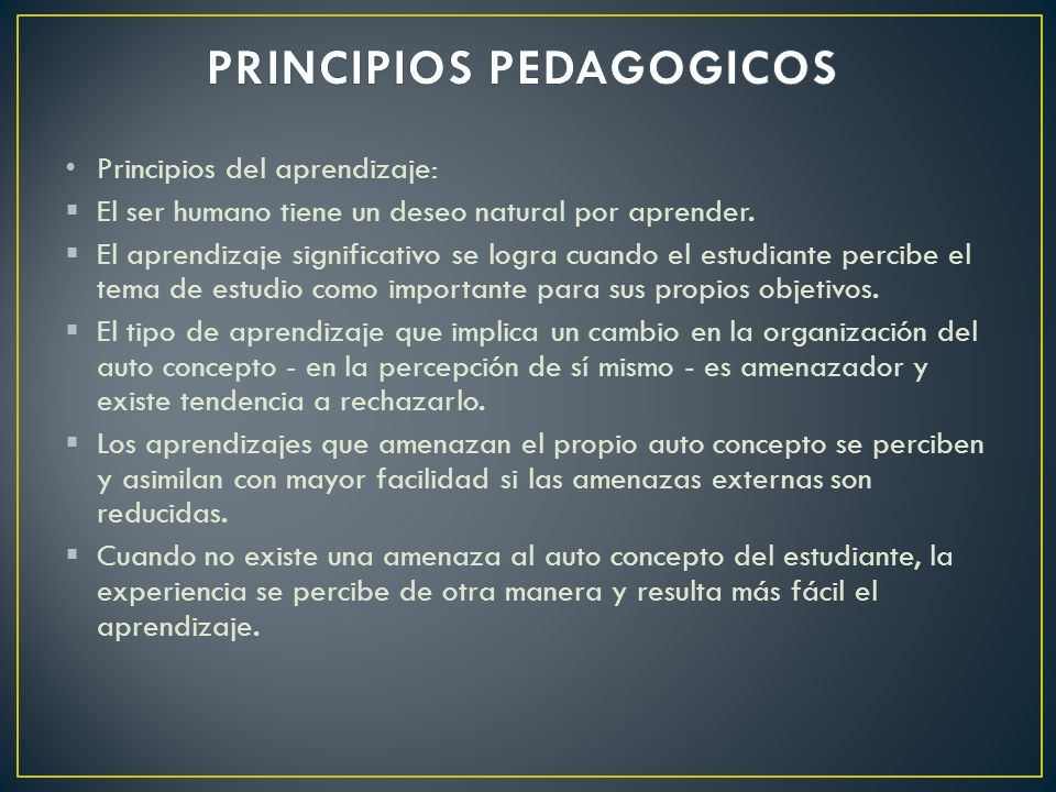 PRINCIPIOS PEDAGOGICOS