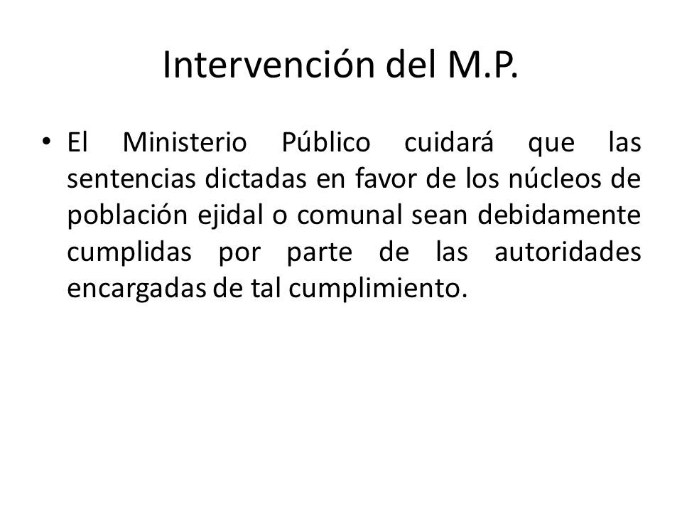 Intervención del M.P.