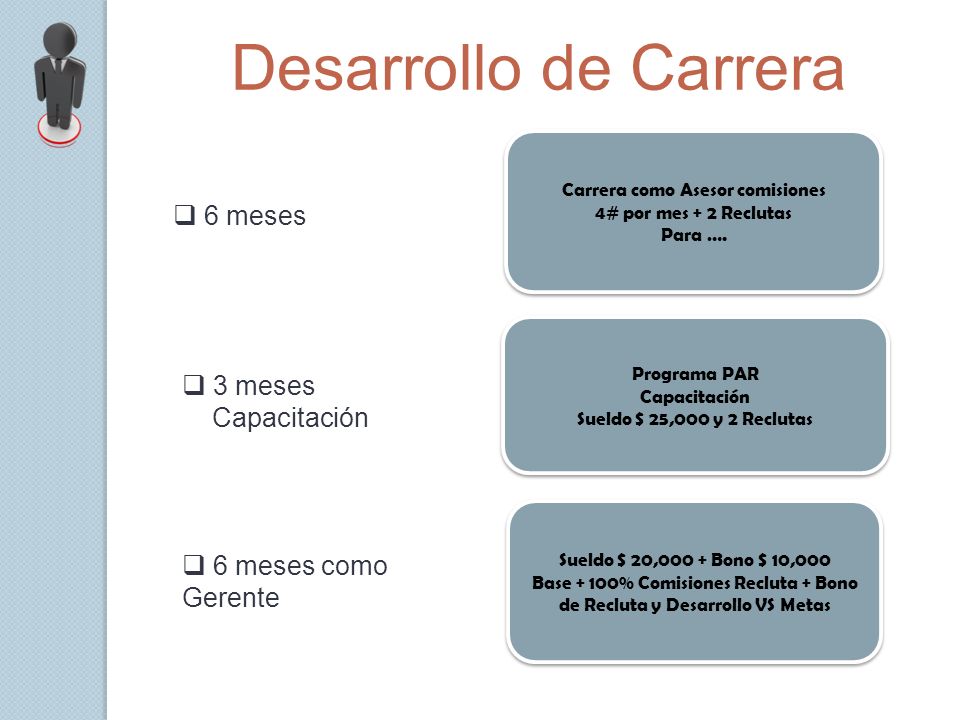 Desarrollo de Carrera 6 meses 3 meses Capacitación 6 meses como