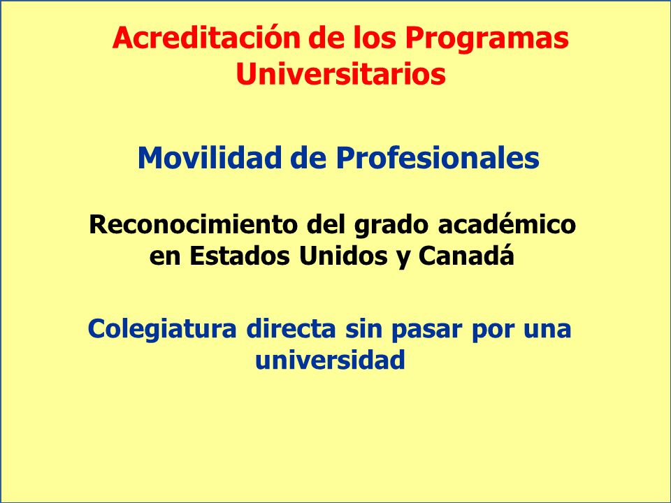 Acreditación de los Programas Universitarios
