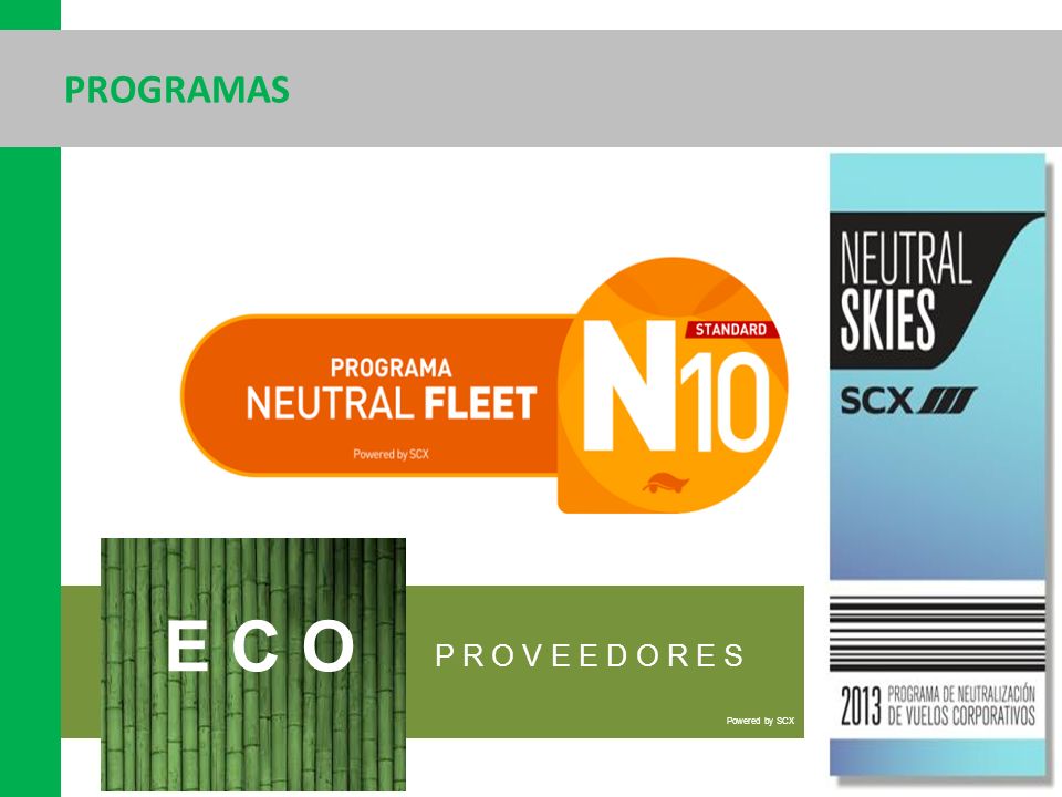 PROGRAMAS E C O P R O V E E D O R E S Powered by SCX