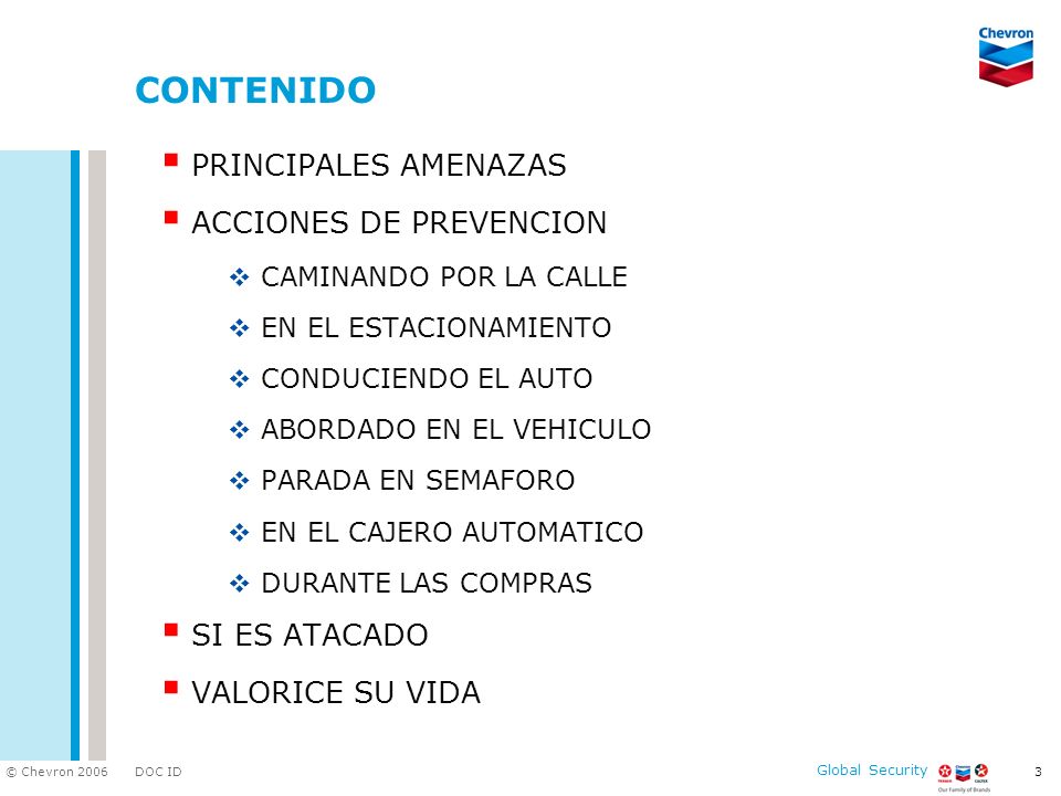 CONTENIDO PRINCIPALES AMENAZAS ACCIONES DE PREVENCION SI ES ATACADO