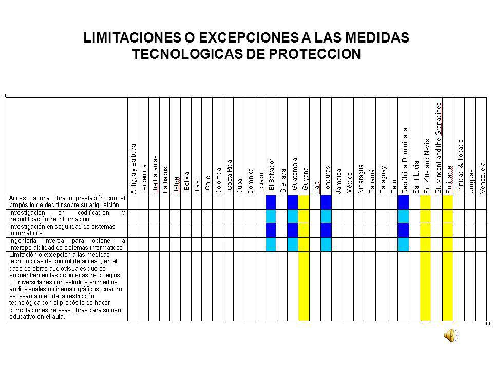 LIMITACIONES O EXCEPCIONES A LAS MEDIDAS TECNOLOGICAS DE PROTECCION