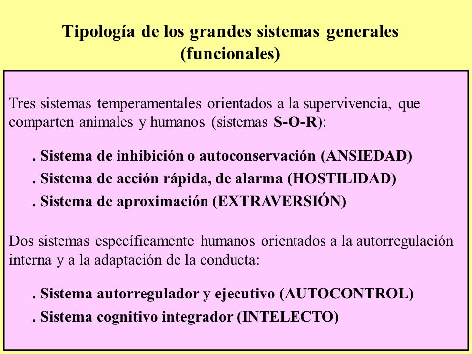 Tipología de los grandes sistemas generales (funcionales)