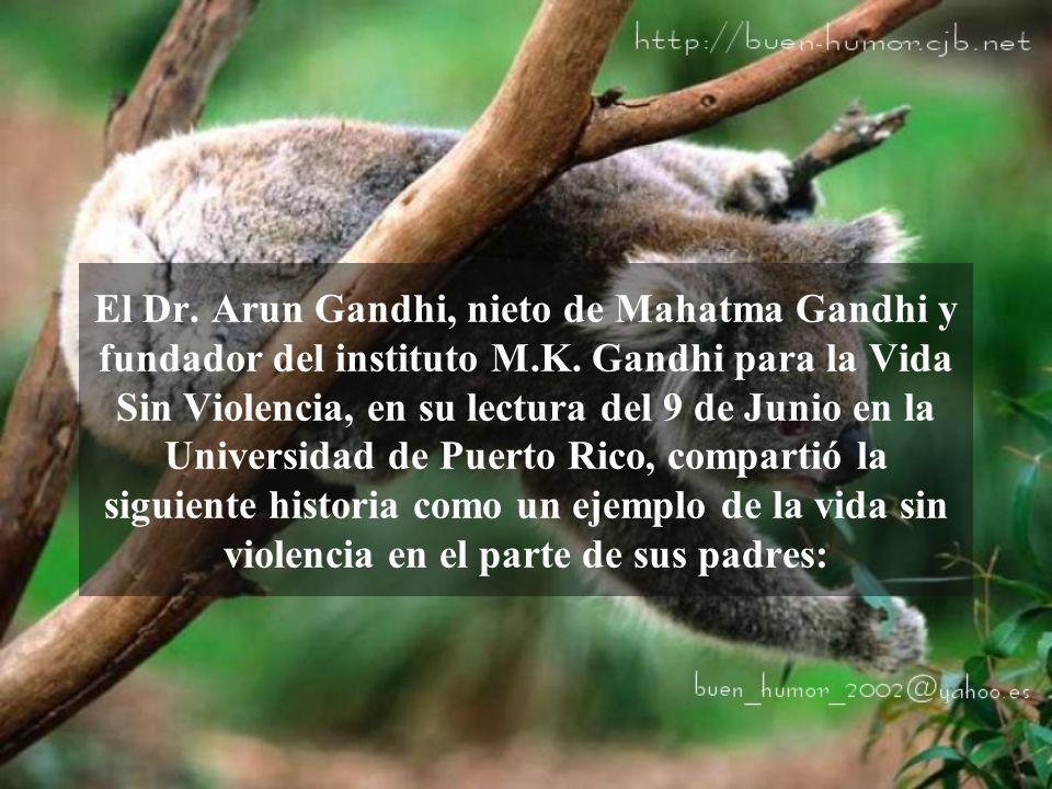 El Dr. Arun Gandhi, nieto de Mahatma Gandhi y fundador del instituto M