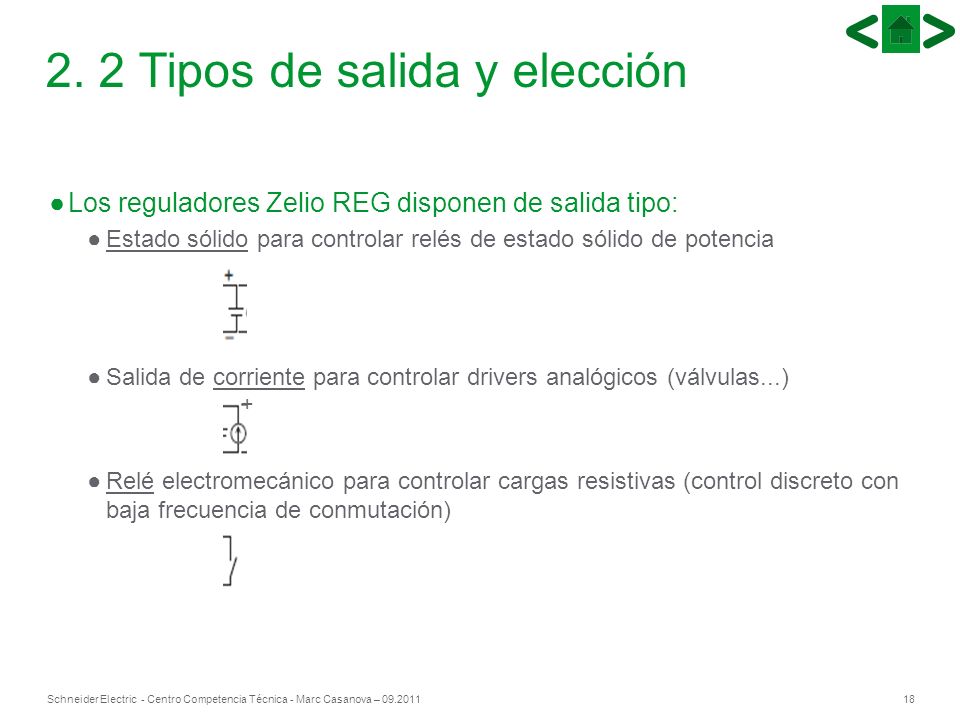 2. 2 Tipos de salida y elección