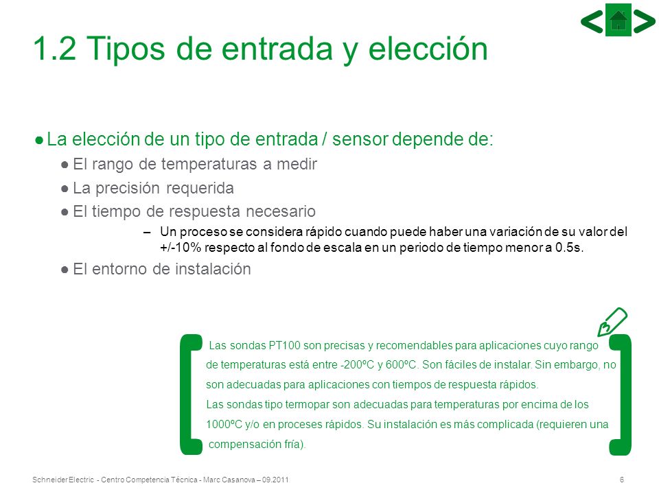 1.2 Tipos de entrada y elección
