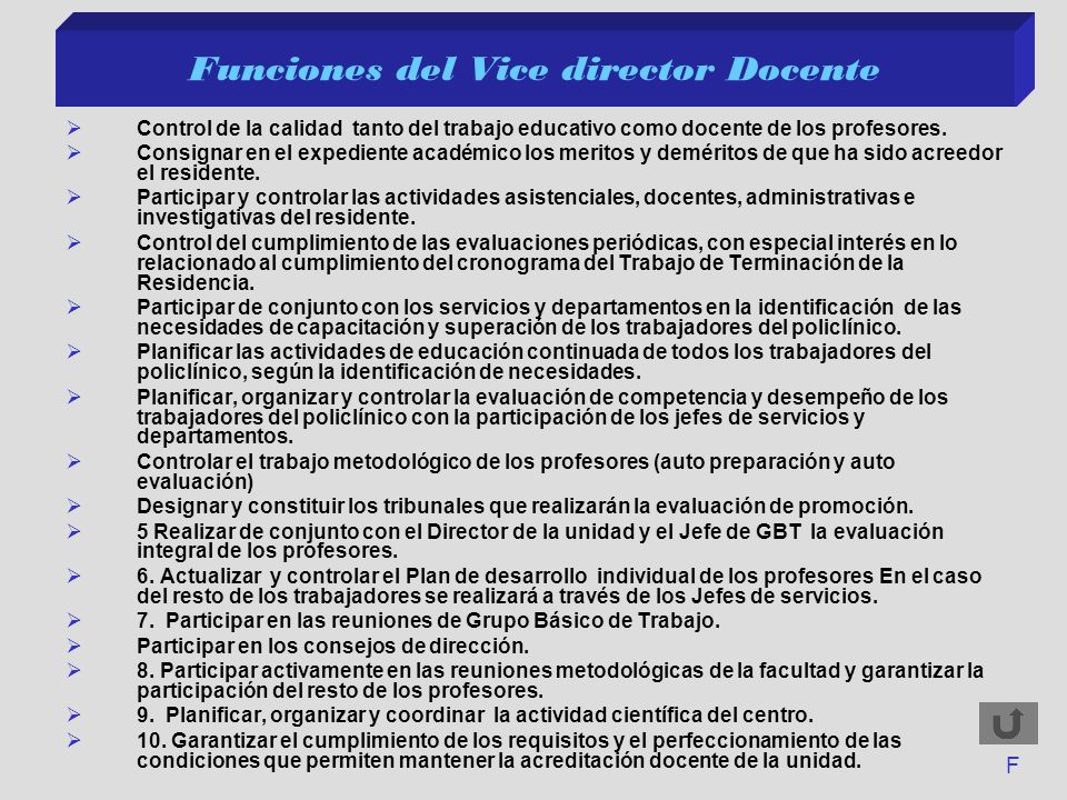 Funciones del Vice director Docente