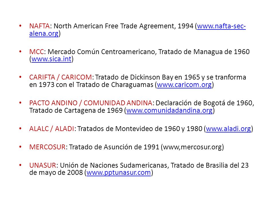 NAFTA: North American Free Trade Agreement, 1994 (www. nafta-sec-alena