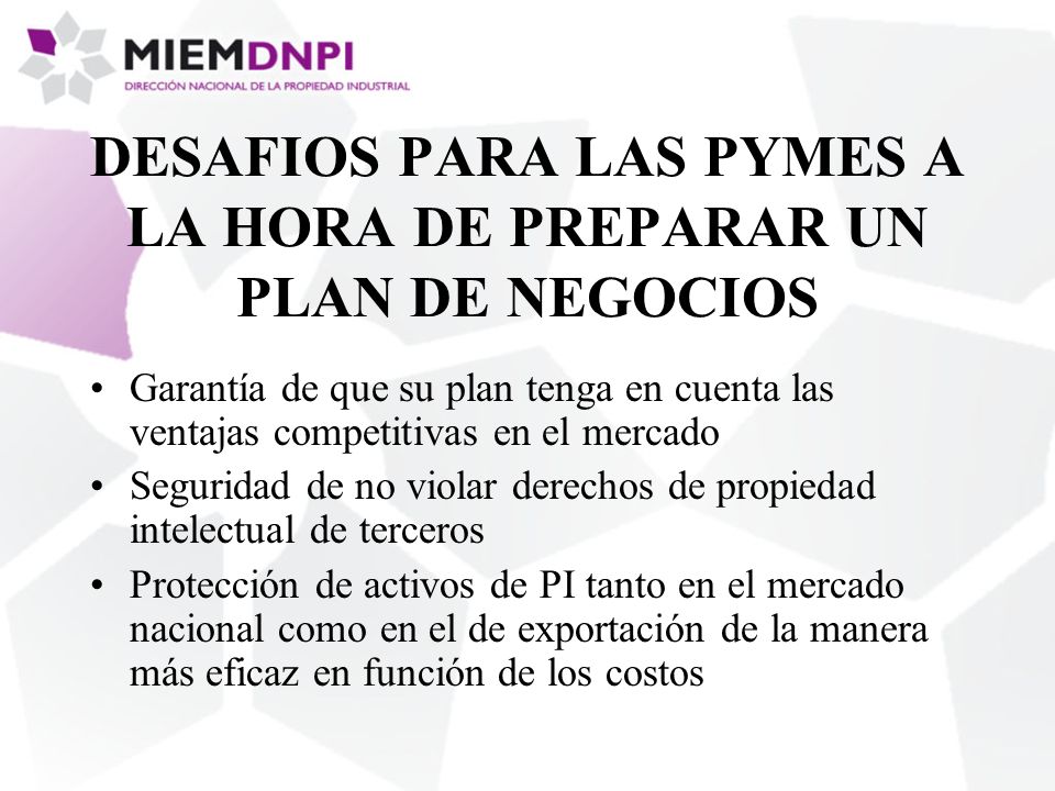 DESAFIOS PARA LAS PYMES A LA HORA DE PREPARAR UN PLAN DE NEGOCIOS