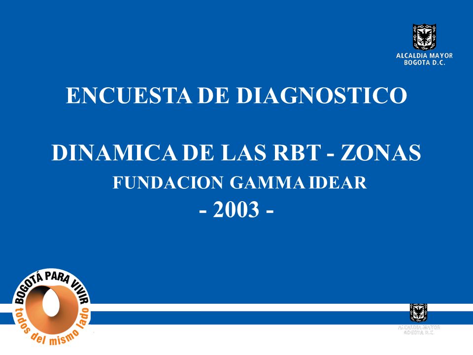 ENCUESTA DE DIAGNOSTICO DINAMICA DE LAS RBT - ZONAS FUNDACION GAMMA IDEAR