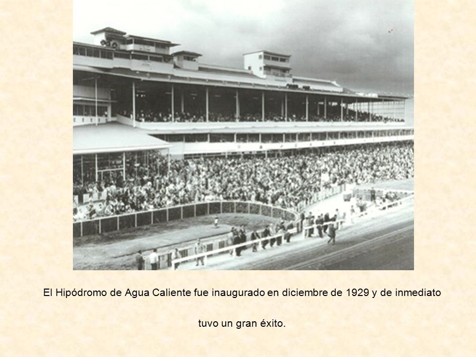 El Hipódromo de Agua Caliente fue inaugurado en diciembre de 1929 y de inmediato tuvo un gran éxito.