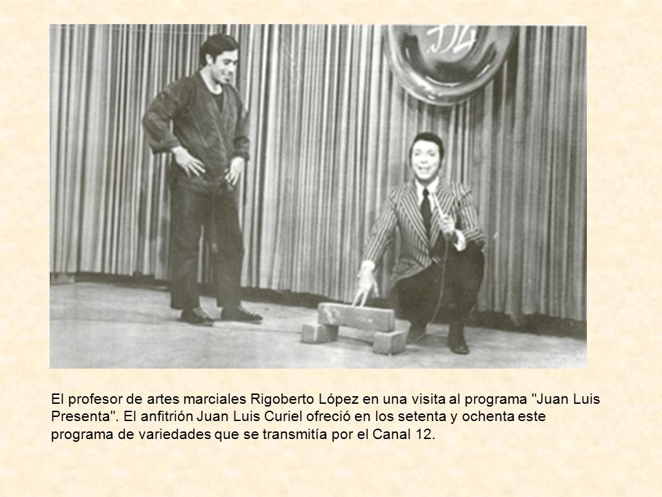 El profesor de artes marciales Rigoberto López en una visita al programa Juan Luis Presenta .