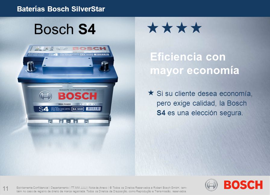 Bosch S4 Eficiencia con mayor economía Baterías Bosch SilverStar