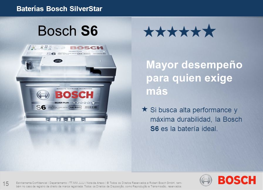 Bosch S6 Mayor desempeño para quien exige más