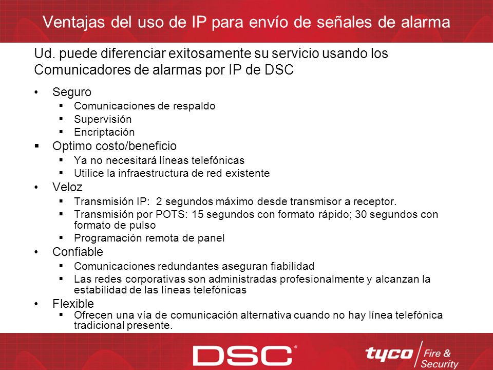 Ventajas del uso de IP para envío de señales de alarma