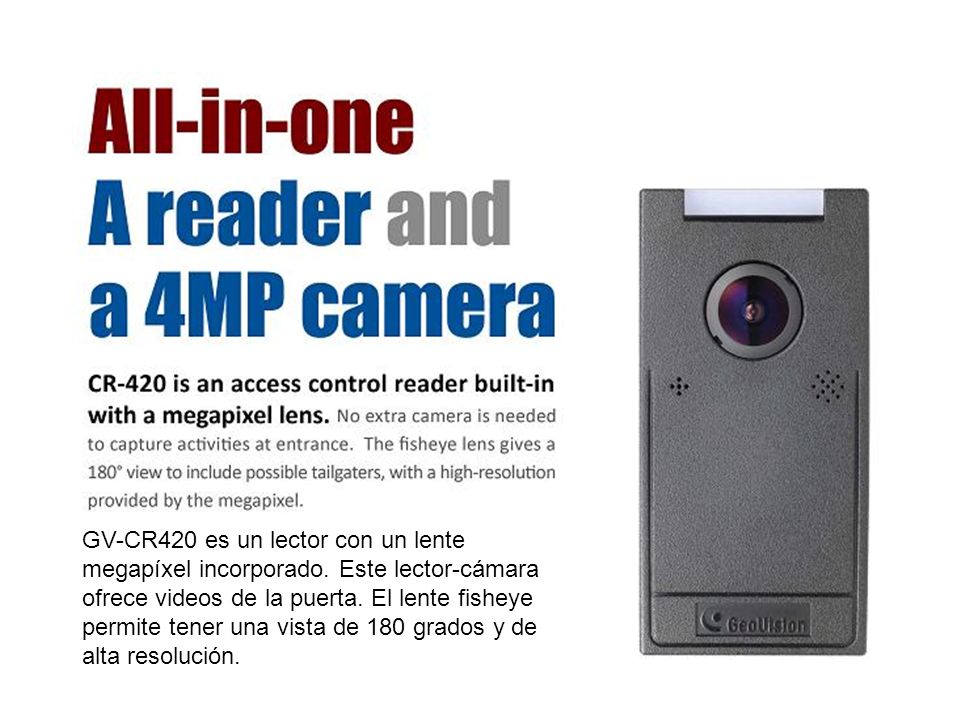 GV-CR420 es un lector con un lente megapíxel incorporado