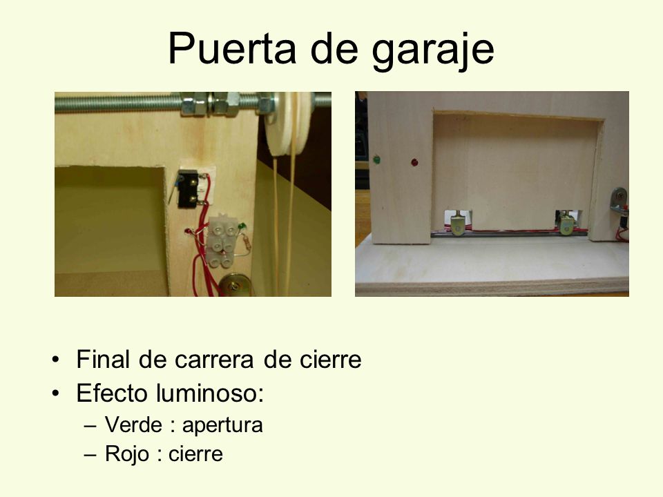 Puerta de garaje Final de carrera de cierre Efecto luminoso: