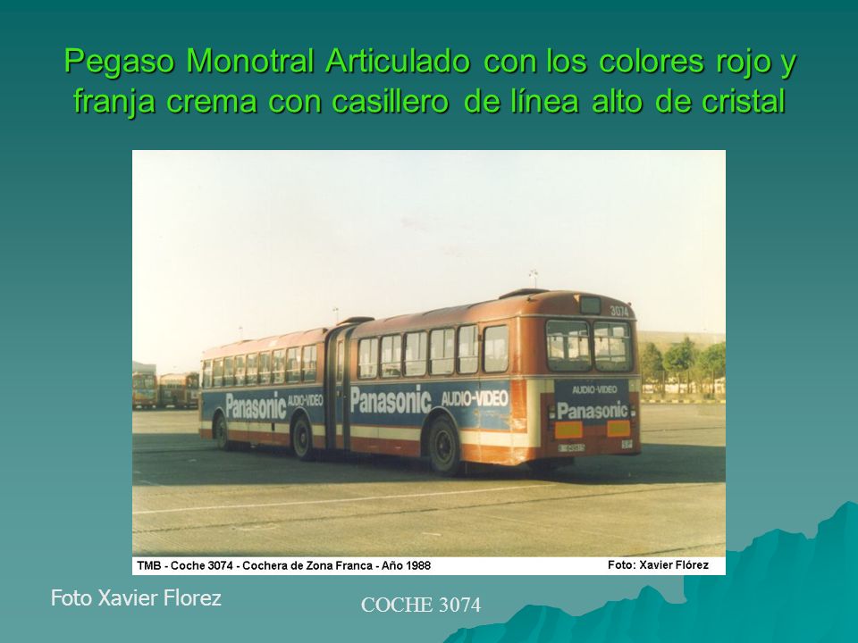 Pegaso Monotral Articulado con los colores rojo y franja crema con casillero de línea alto de cristal