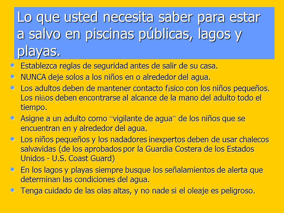 Lo que usted necesita saber para estar a salvo en piscinas públicas, lagos y playas.