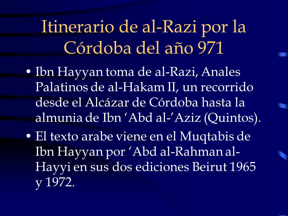 Itinerario de al-Razi por la Córdoba del año 971