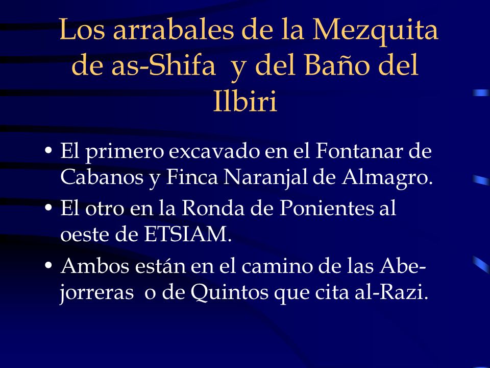 Los arrabales de la Mezquita de as-Shifa y del Baño del Ilbiri