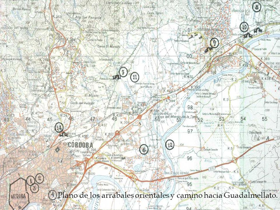 Plano de los arrabales orientales y camino hacia Guadalmellato.