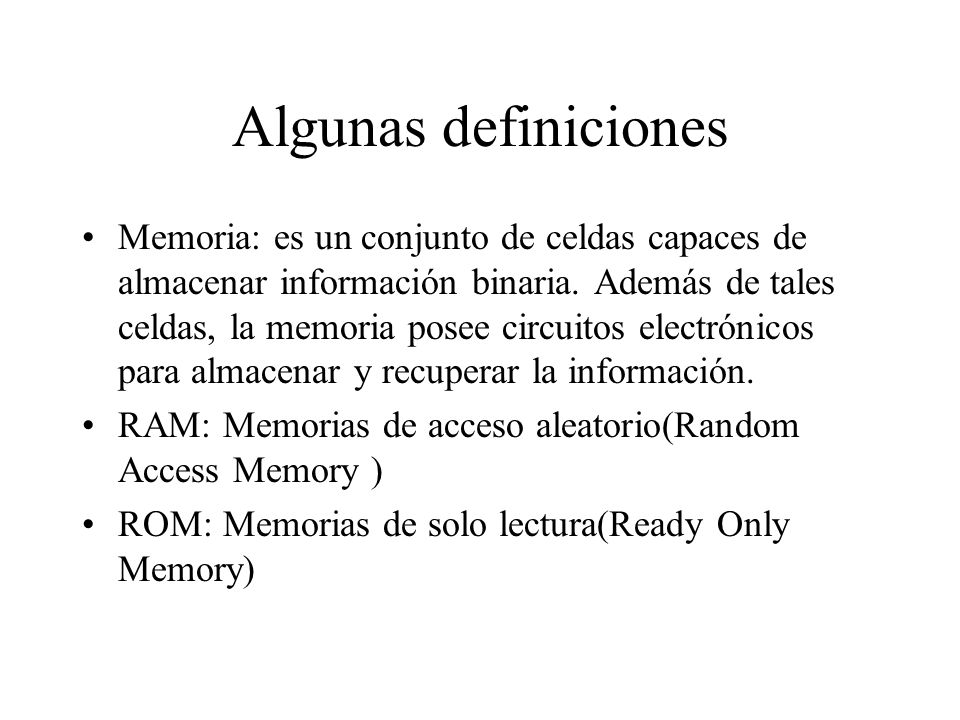 Algunas definiciones
