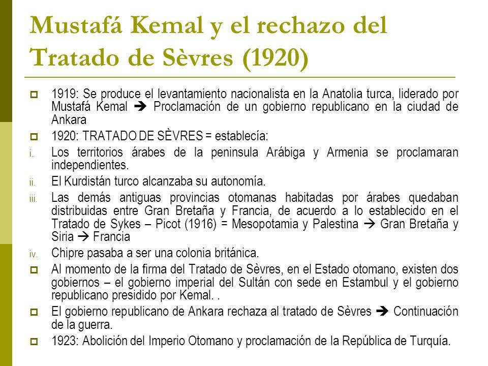 Mustafá Kemal y el rechazo del Tratado de Sèvres (1920)
